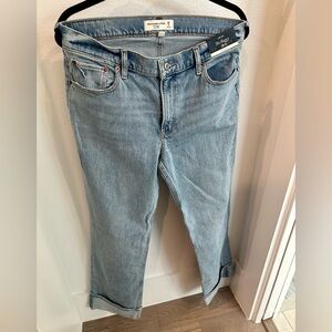 Abercrombie Curve Love Baggy Low Rise Cuffed Jeans